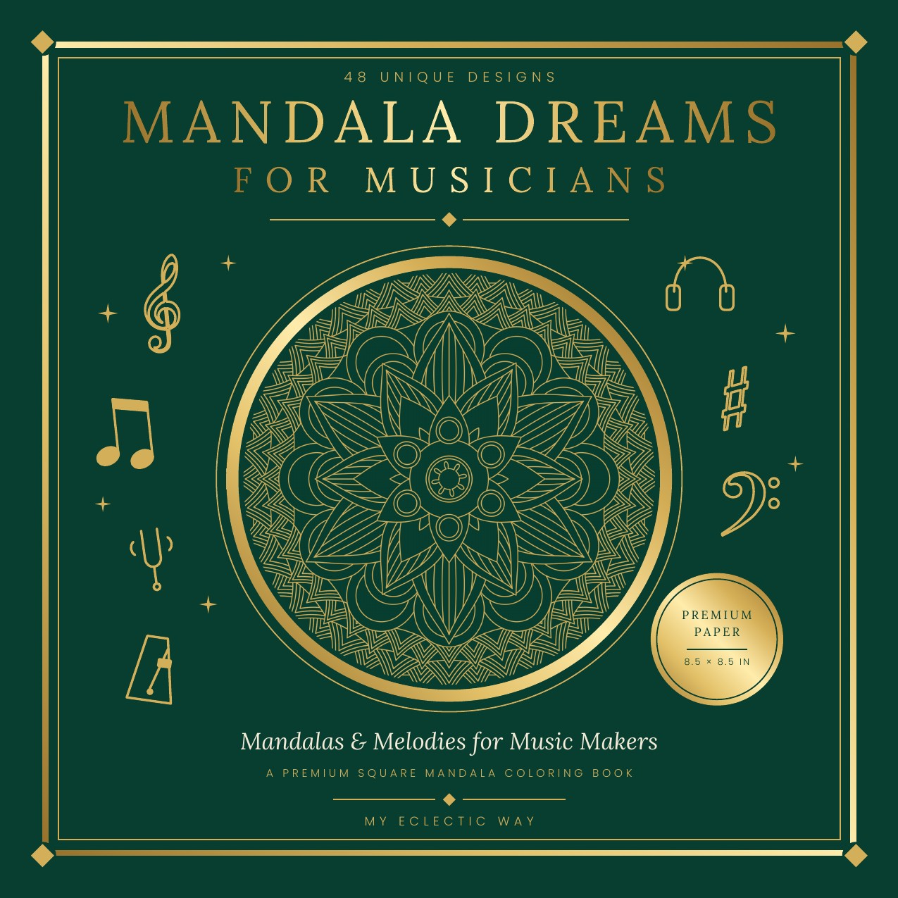 Mandala Dreams for Musicians coloring book cover